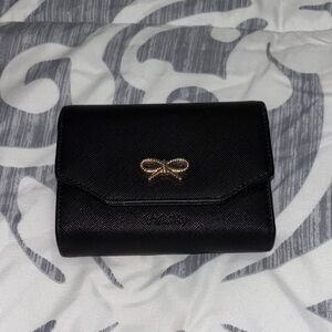 Black Wallet with Gold Bow Detail